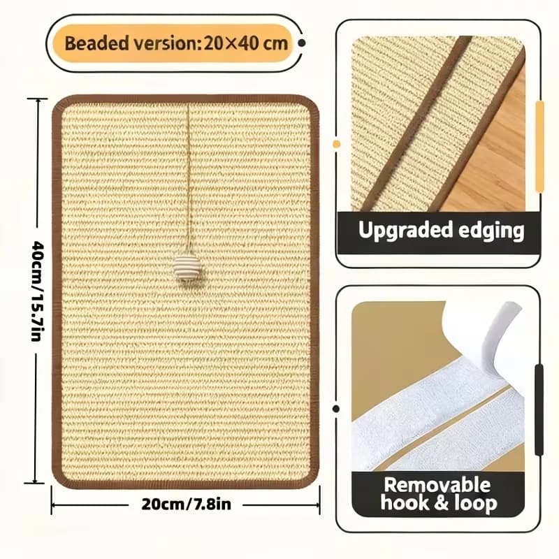 عرض خاص: مخلب قطط متين مع كرة معلقة، بيج، عمودي، موفر للمساحة، أثاث داخلي لحماية الأريكة/الكرسي/الباب - 4