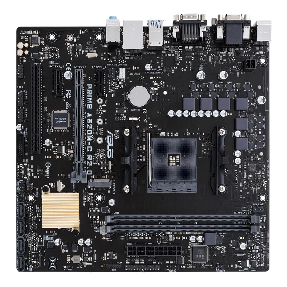 لوحة أم ASUS PRIME A320M-C R2.0 مقبس AM4 شريحة A320M ذاكرة DDR4 حتى 32 جيجابايت دعم M.2 متوافق مع معالجات Ryzen 5 5600 وRyzen 5700 وRyzen 2600 وRyzen 7 3700 مقاس Micro ATX - 5