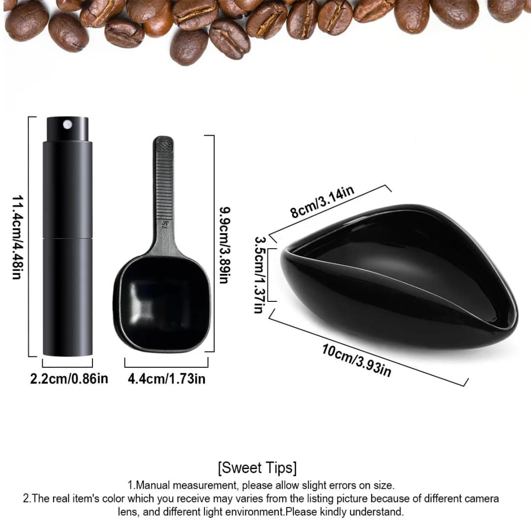 مجموعة كوب جرعات حبوب القهوة وزجاجة رذاذ صينية سيراميك مع رذاذ وملعقة مثالية للبارستا وعشاق الإسبريسو - 2