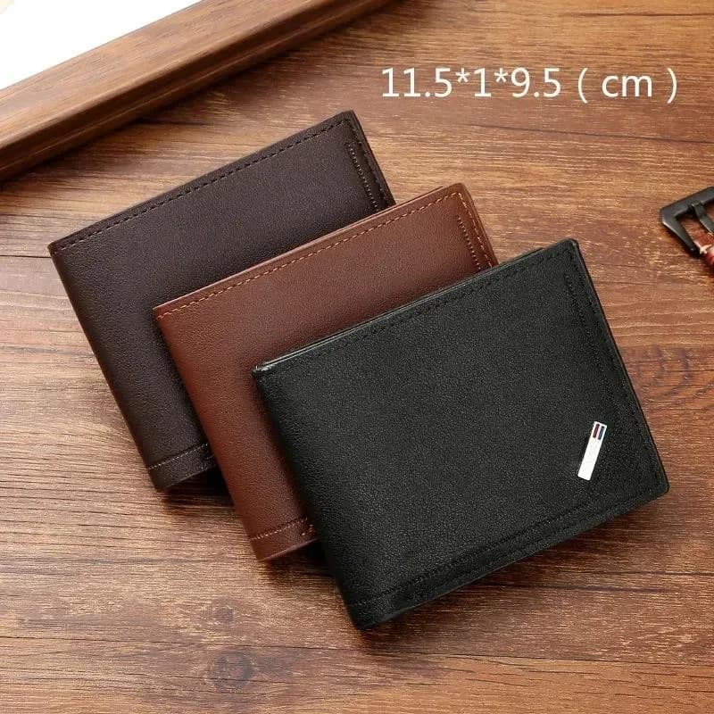 Engrave Custom Name Men's Short Frosted Leather Wallet Multi-Slot Coin Pocket Holder Men's Wallet Birthday Gift  Anniversary Day - 2