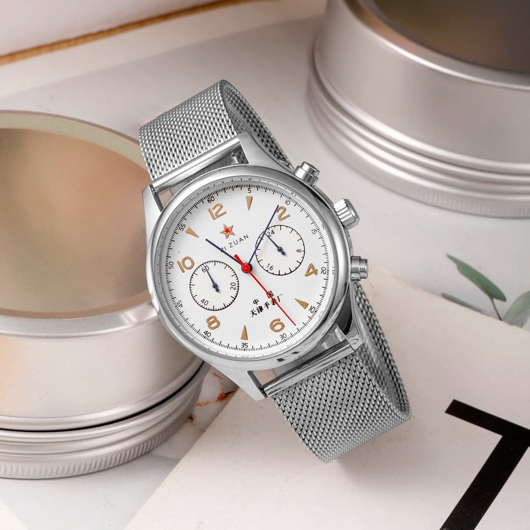 2026 ساعات رجالية جديدة 1963 الطيار ساعة أوتوماتيكية 40 مللي متر مقاوم للماء ريترو كوارتز كرونوغراف فستان عتيق