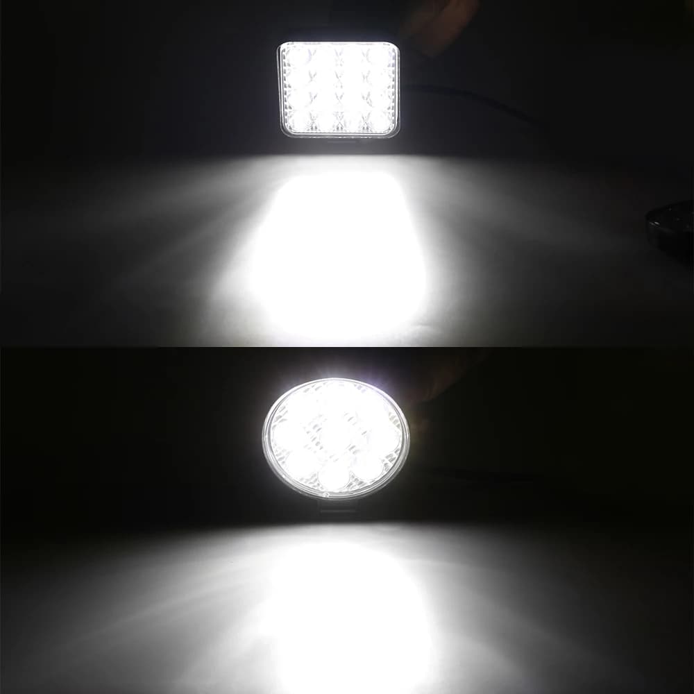 شريط إضاءة LED 12 فولت 24 فولت 42 واط شريط إضاءة عمل كشاف مربع لسيارات الجيب الشاحنات الطرق الوعرة الدراجات النارية الجرارات سيارات الدفع الرباعي ATV مصابيح LED أمامية - 6