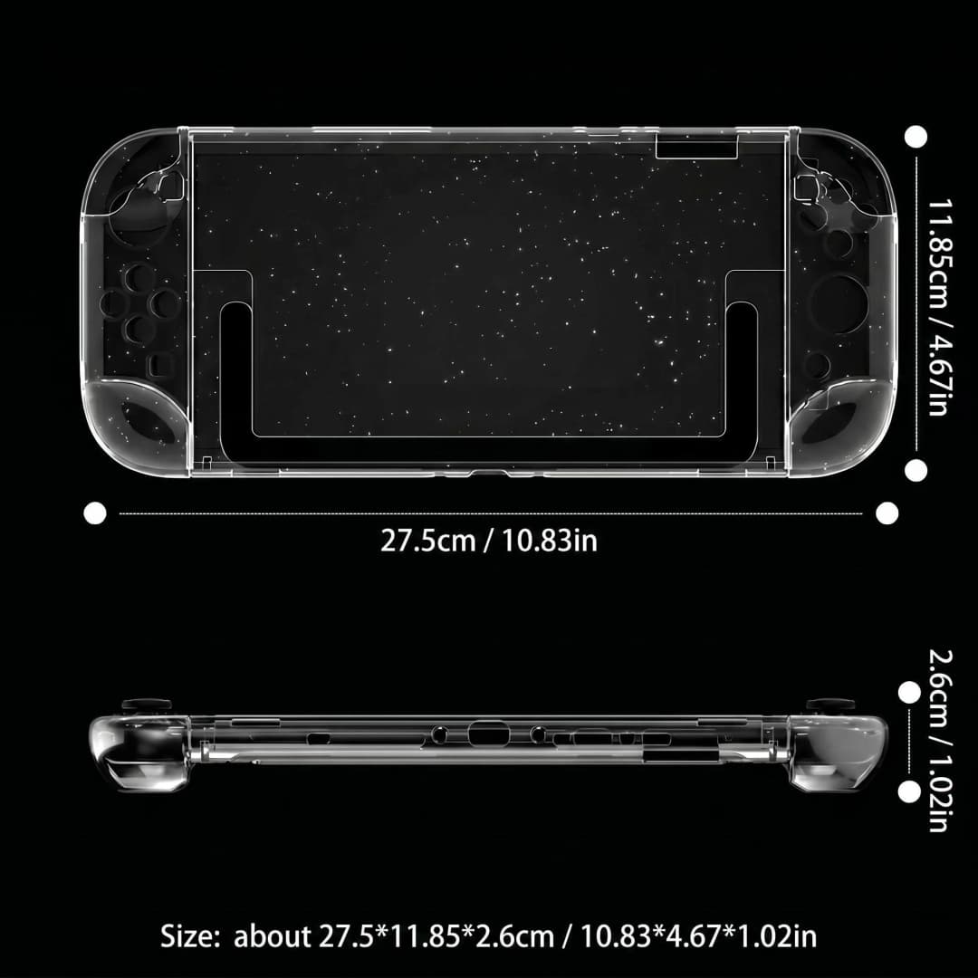 Glitter Dockable Case for Nintendo Switch 2 Console Transparent Protective Shell Case Cover for Ns Switch 2 TPU+PC  Accessories - 4