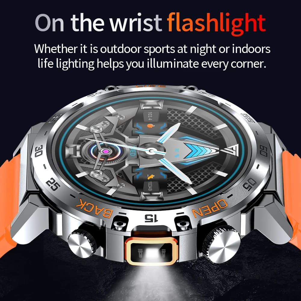 Original LIGE Smart Watch 1.53'' HD Screen Life Waterproof Sport Fitness Watches Flashlight New Men Smartwatch For Andriod IOS - 6