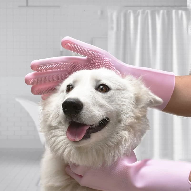 Pet Dog bath accessories Scrub brush Teddy silicone bath gloves anti-scratch and anti-bite bath products - 3