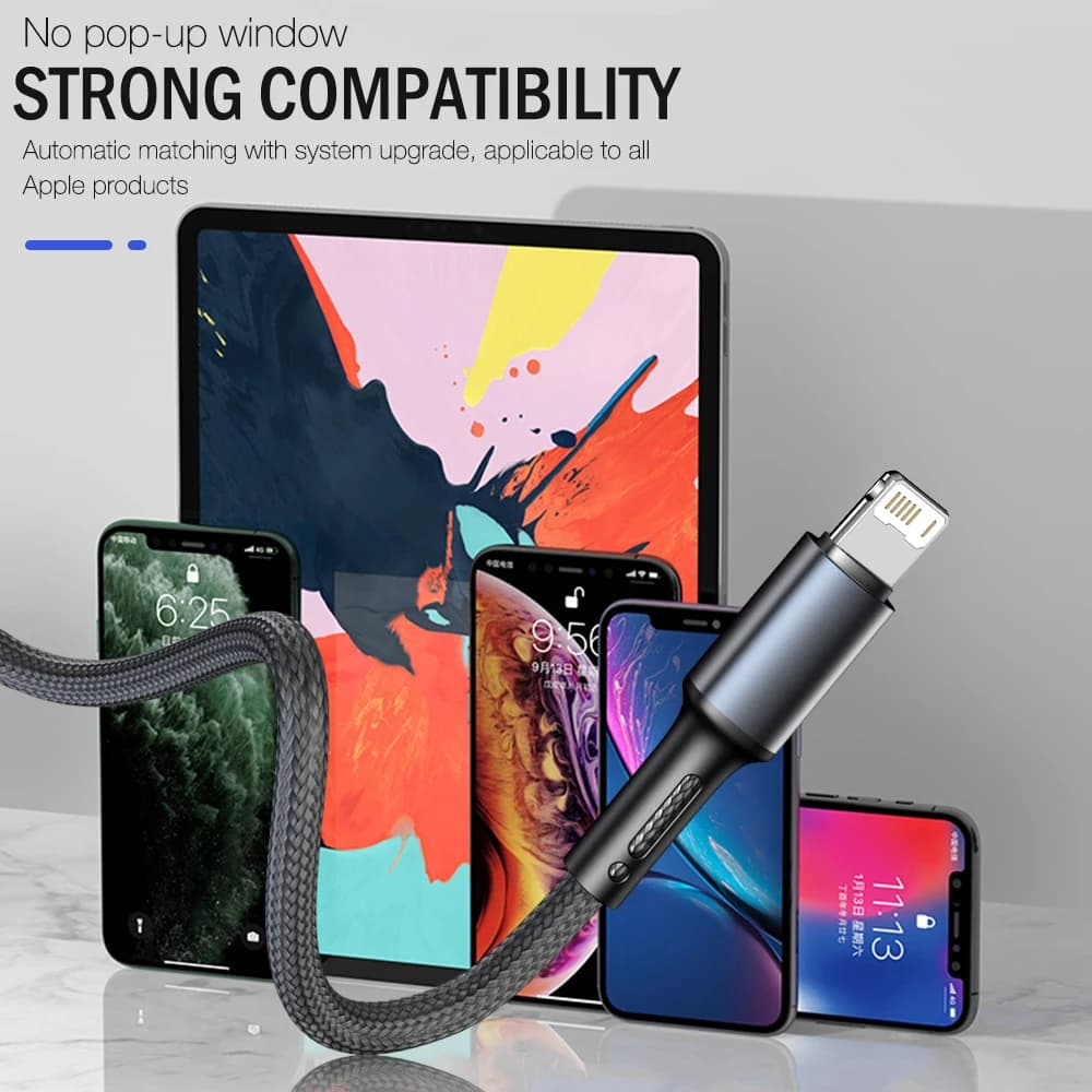 شحن سريع كابل شاحن USB آيفون 14 13 12 11 Xs ماكس Xr X 8 7 6 Plus 5 SE iPad الأصل الهاتف المحمول سلك بيانات طويل 2 متر 3 متر - 6
