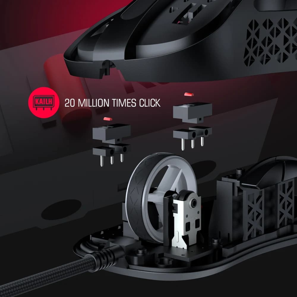 فأرة ألعاب سلكية GameSir GM500 خفيفة الوزن، مستشعر بصري PMW33600، دقة 12000 DPI - 4