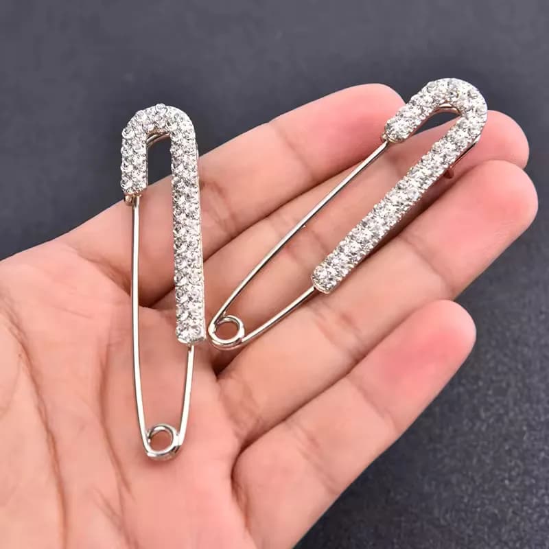 دبابيس فاخرة أنيقة بلون الذهب، كريستال زركون، دبابيس أمان، دبوس معدني، مشبك للوشاح والشال والجينز، اكسسوارات موضة للنساء - 6