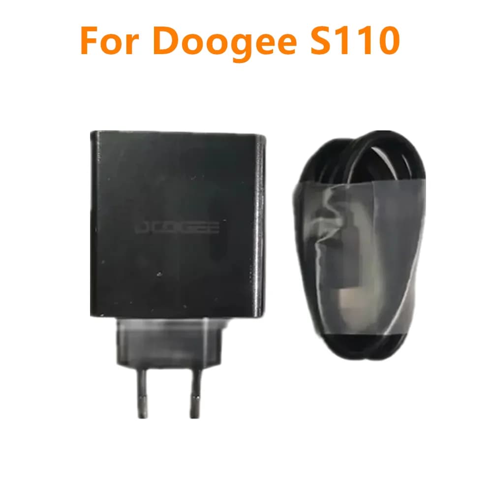 Original New Doogee S110 Cell Phone Adaptor Official Quick Travel Charger EU Plug Adapter +Type-C USB Cable Line