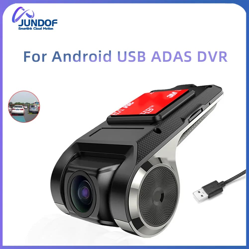 مسجل سيارة JUNDOF ADAS DVR لتشغيل DVD بالسيارة بنظام أندرويد مع ملاحة وكاميرا أمامية بدقة 720P وبطاقة TF بسعة 32 جيجابايت/64 جيجابايت - 5