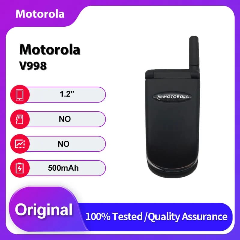 هاتف محمول موتورولا V998 الأصلي المفتوح بشبكة GSM 900/1800 2G بلوحة مفاتيح إنجليزية