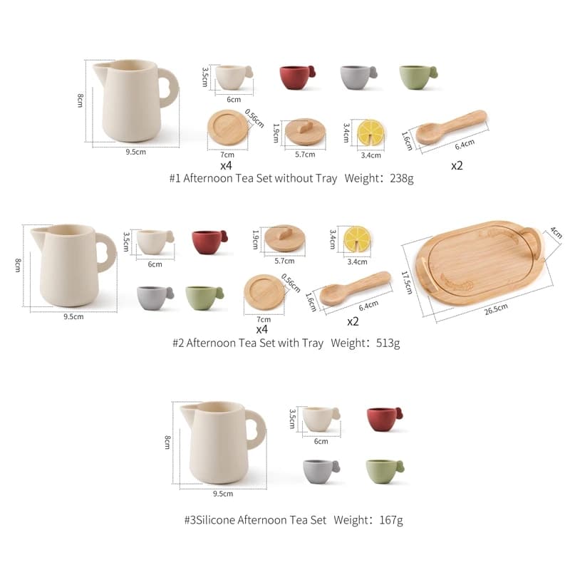 Wooden Children Montessori Toy Teapot Teacup Simulation Kitchen Utensil  BPA Free Silicone Kid Education Pretend Play Toy Gift - 6
