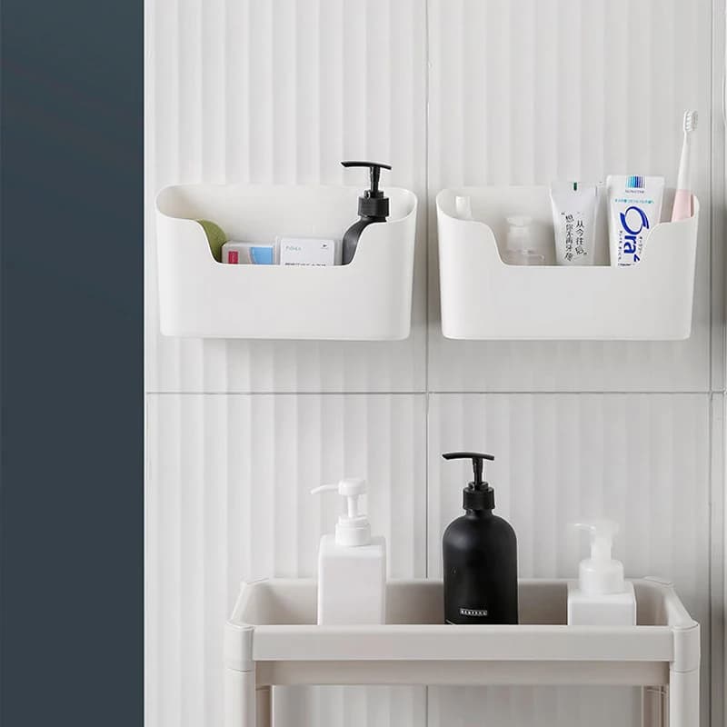 Kitchen Wall-mounted Adhesive Storage Rack Multifunctional Cabinet Door Storage Box Under Sink Drawer Shelf Bathroom Organizer - 4