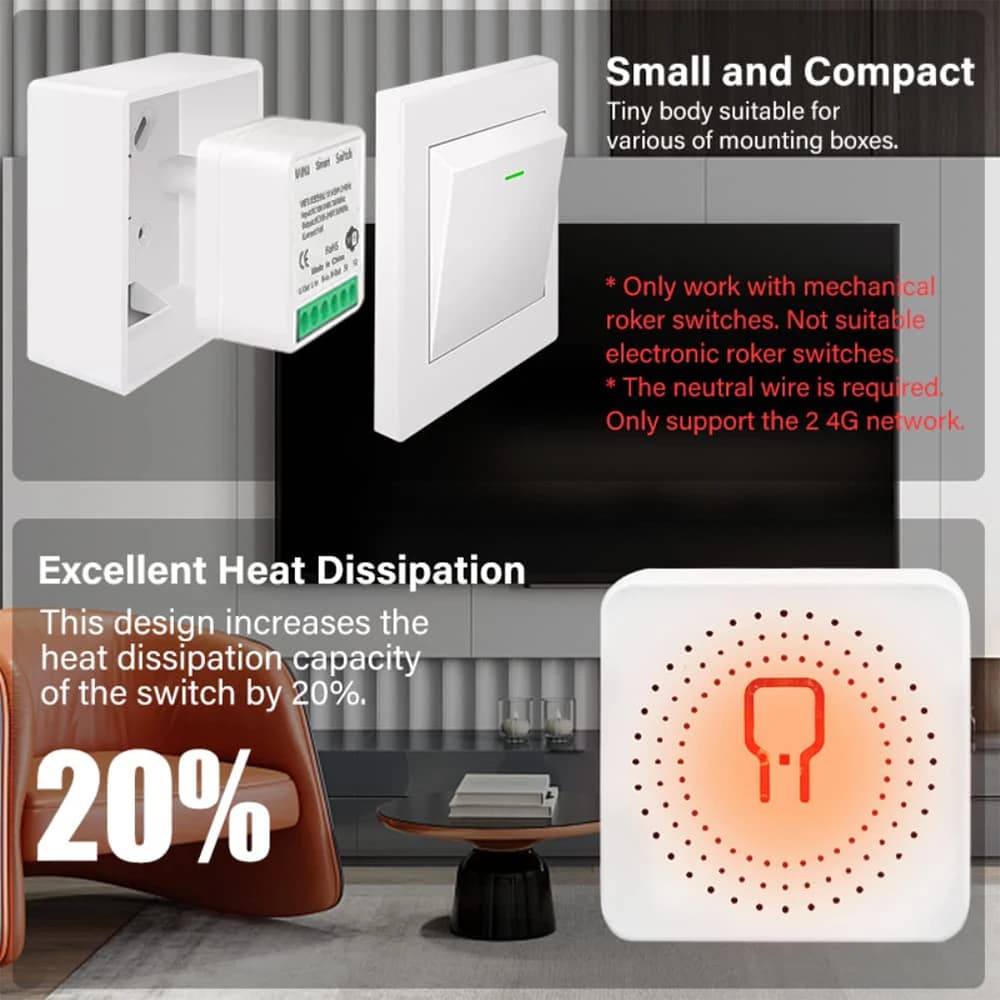 Zigbee 16A 1CH/2CH Smart Switch Breaker Mini Smart Home Relay Automation Module works with Tuya Hub Smart Life Alexa Google Home - 2