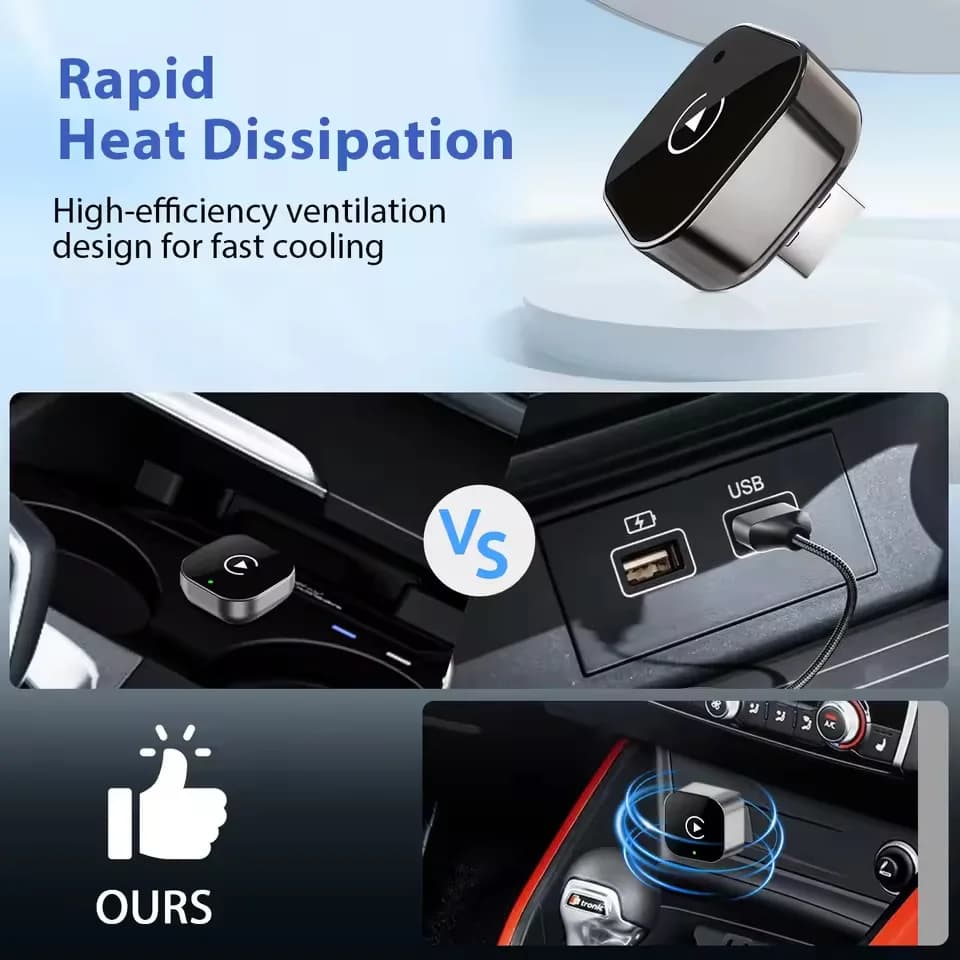 Smart Box Wireless CarPlay & Android Auto Adapter Plug & Play, USB/type-c 5GHz WiFi Low Latency, iOS 10+ Compatibility 99% car - 3