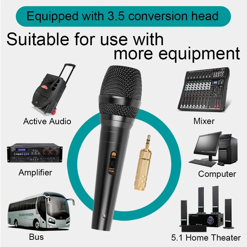 6.35MM Professional Wired Dynamic Microphone Cardioid Pickup Depusheng C1 Portable Handheld Mic For KTV Karaoke Stage Singing - 6