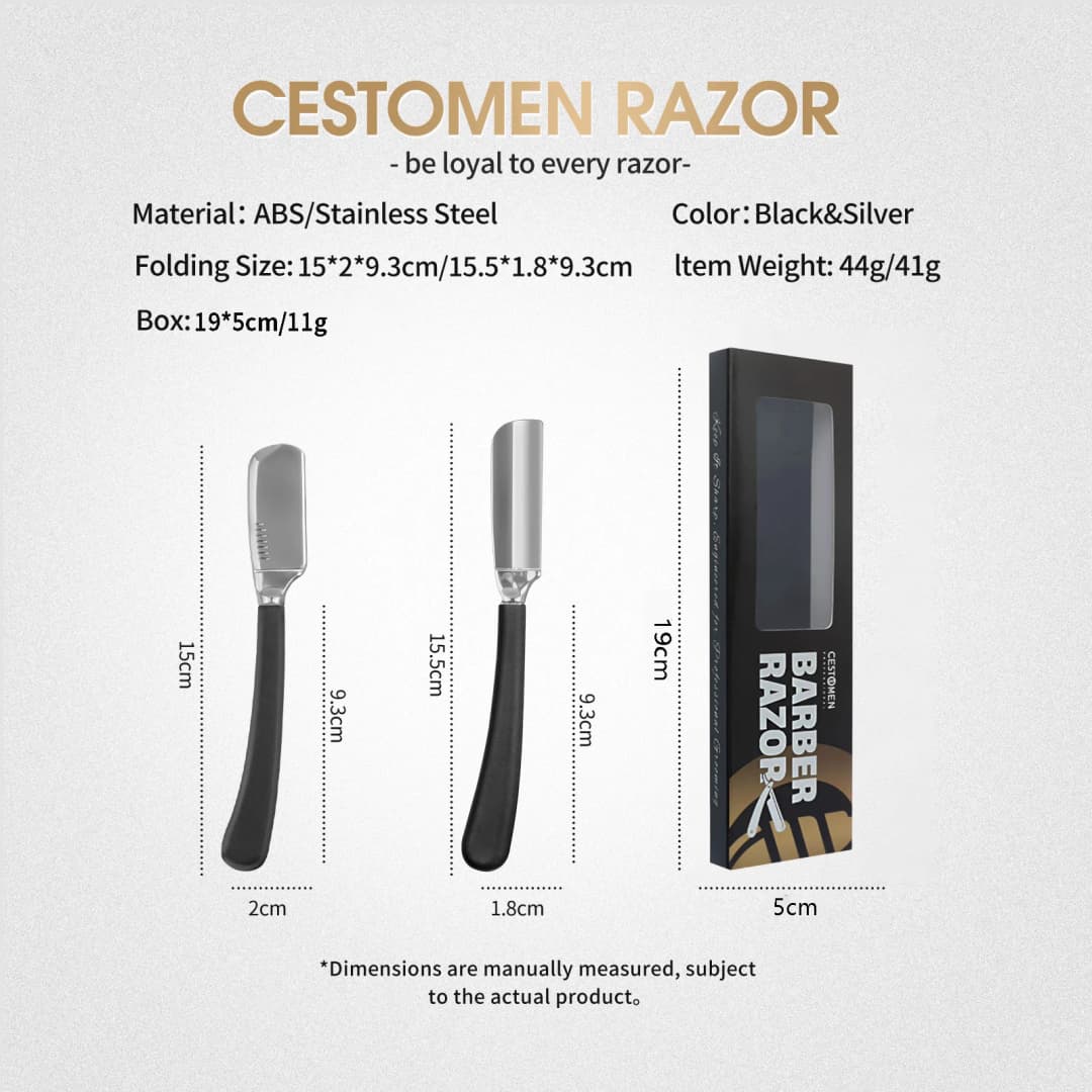 New Baber Beard Straight Edge Shaving Razor Men Hair Removal Tools Folding Zinc Alloy Safety Stainless Steel Shaver Knife Holder - 6