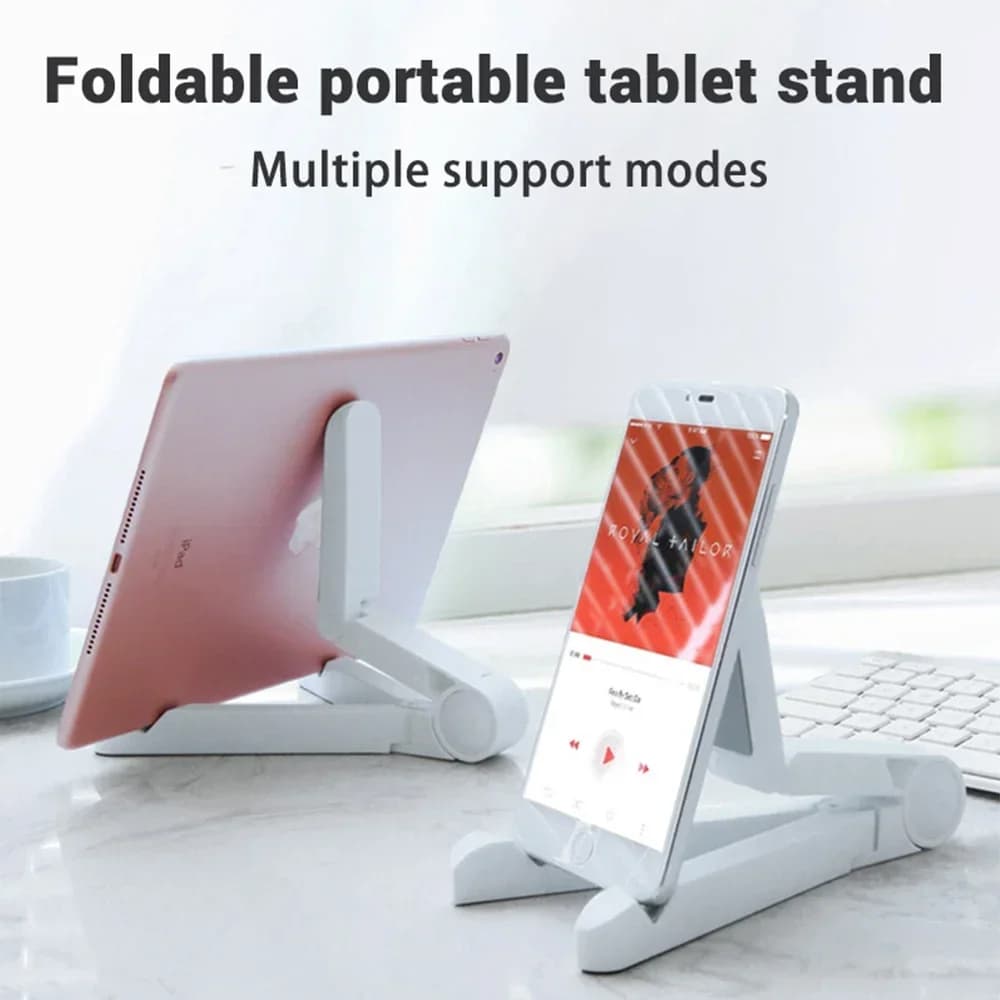 حامل iPad محمول قابل للطي متوافق مع 4 "-11" حامل بلاستيكي لسطح المكتب للهاتف اللوحي Xiaomi Samsung Huawei Phone Tablet Stand - 4