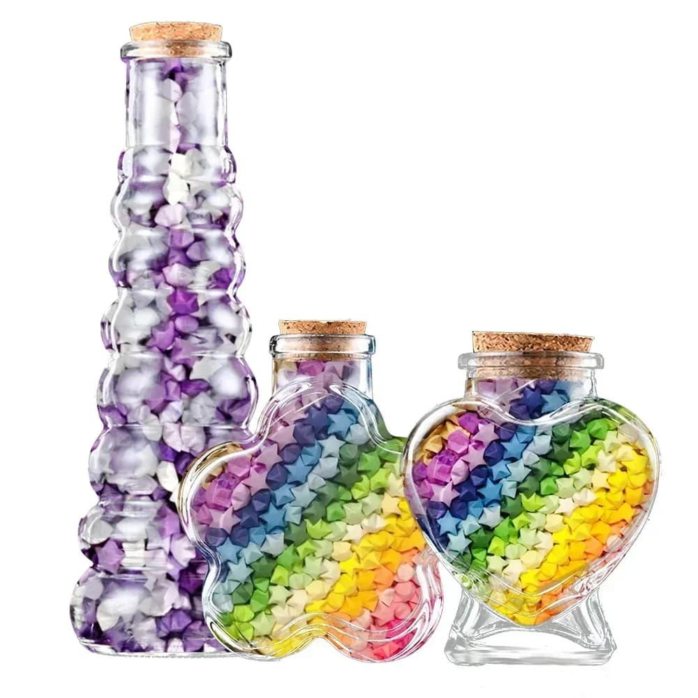 540 شريط ورق طي لنجوم الأوريغامي ورق ملون مزدوج الوجه نجوم حظ أوريغامي فنون يدوية للأطفال ديكور منزلي - 6