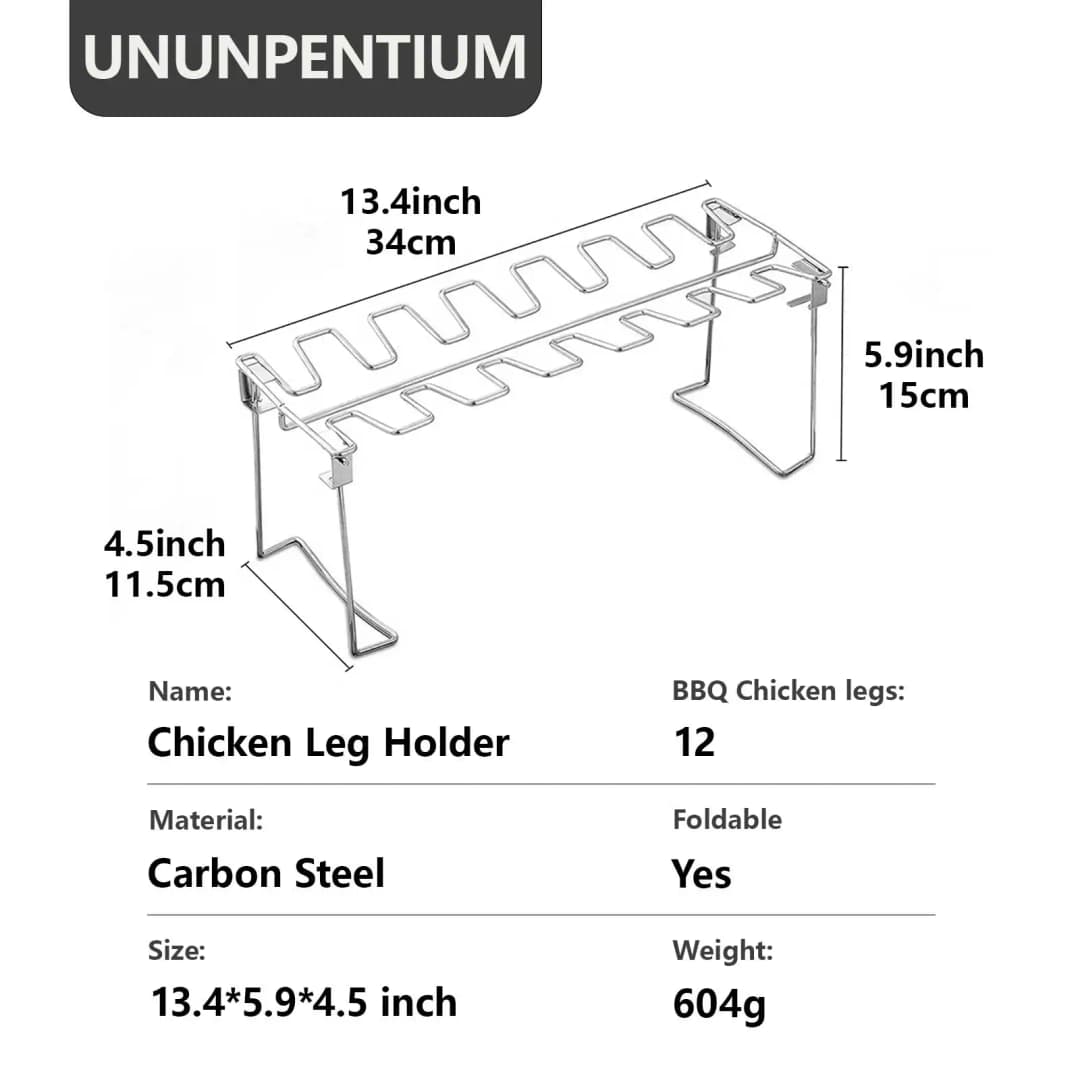 1 قطعة للطي الفولاذ المقاوم للصدأ الدجاج الساق الجناح رف الدجاج الساق شواء شواء الدجاج الجناح رف شواية عمودية لفرن شواء المدخن - 6