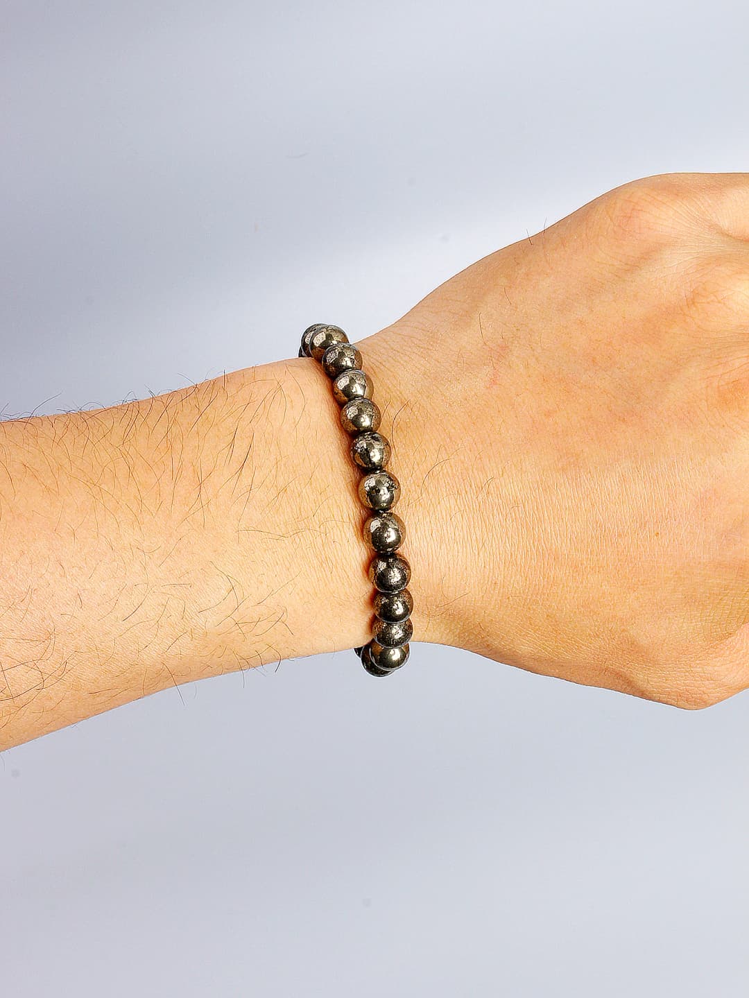 Natural Pyrite Stone Bead Bracelet for Wealth Abundance Confidence Boost Positive Energy Flow & Protective Empowerment Jewelry - 2