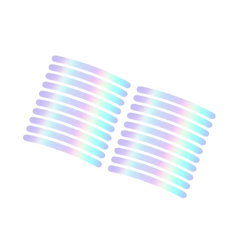 ملصقات تحذيرية عاكسة مضادة للتصادمات لدراجة نارية السيارة، عجلات الدراجة، ملحقات تزيين السيارة بالليزر بسبعة ألوان - 6