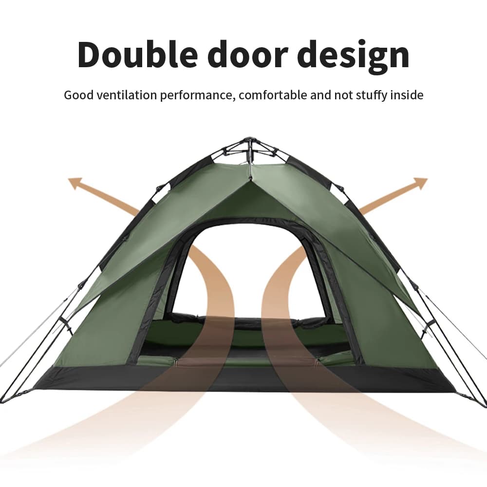 Naturehike Camping Automatic Tent One Touch Waterproof Roof Top Tents Double Door 3 Person Tent Outdoor Beach Fish Shelter Tent - 4