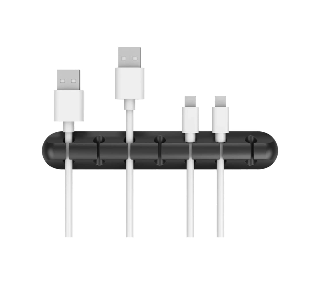 NNBILI منظم كابلات 1/3/5/7 فتحات سيليكون USB منظم كابلات مشابك إدارة ذاتية اللصق لفأرة لوحة المفاتيح سماعة الرأس - 6