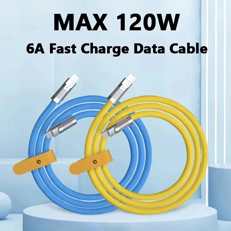 120w 6a Super Fast Charge PD Type C Liquid Silicone Cable Quick Charge 1M 2M Usb Cable Usb C to C Charger Cable for iPhone 16 - 6