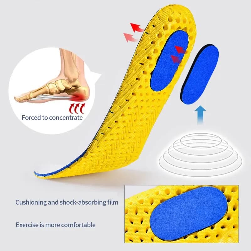 3Pairs Memory Foam Orthopedic Insoles for Feet Shoe Sole Pad Mesh Deodorant Breathable Sneakers Running Cushion for Men Women - 2