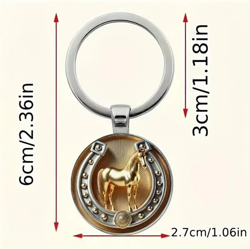 لاكي هورس ونمط الحصان الذهبي سلسلة مفاتيح من سبائك الزنك، إكسسوارات حقيبة الموضة، المعلقات السيارة، ديكور المنزل، الذكرى السنوية، F - 2