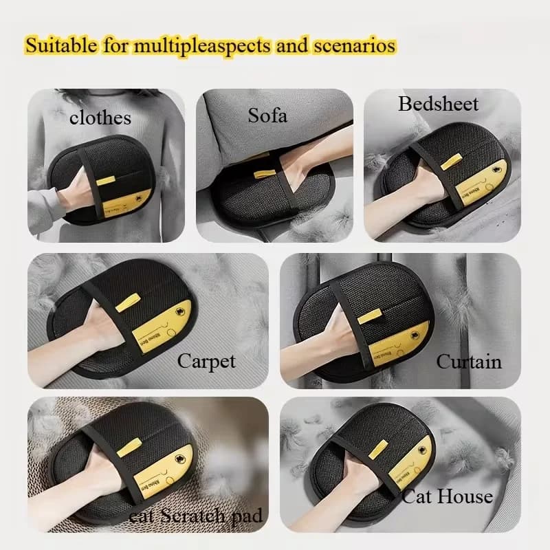 Pet Hair Removal Gloves Removes Pet Hair And Cleans Hard-to-reach Areas Ideal for Bedding,Clothing,Sofas, Blankets Cat Dog Beds - 2