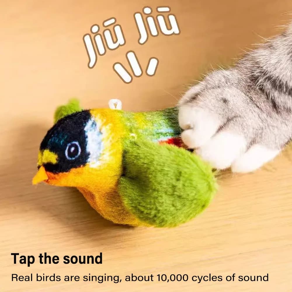 Simulation Bird Cat Toys Cats Interactive Cat Toy Realistic Bird Sound Cat Toy Plush Cat Toy Catnip Cat Toy for Cats Kitten Toy - 2