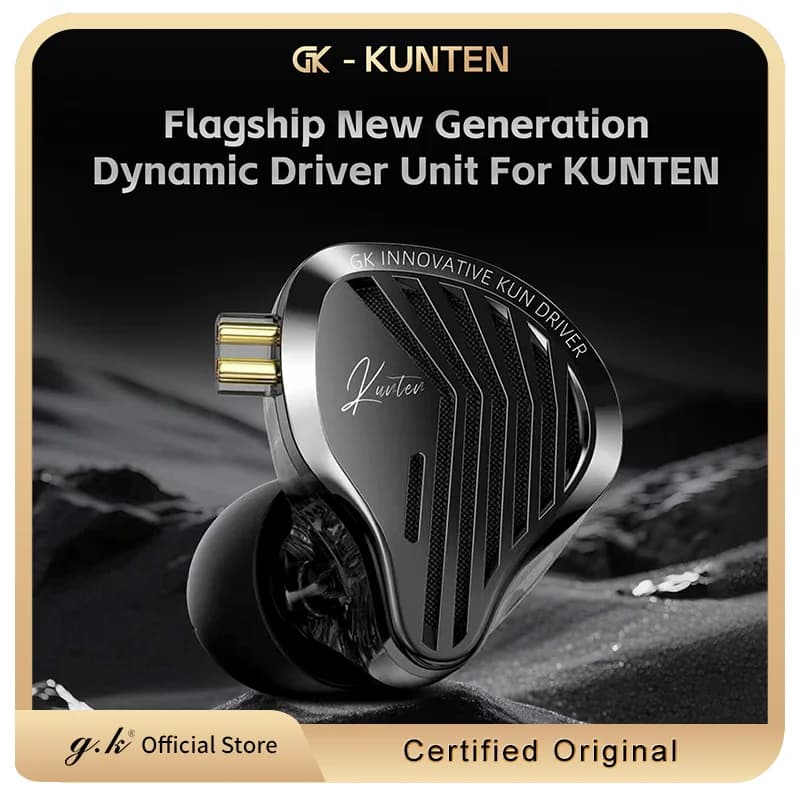 سماعات رأس ديناميكية من GK KUNTEN، سماعات أذن HIFI باس ثقيل، سماعات رأس رياضية معدنية، سماعات رأس قابلة للفصل 2PIN KZ Zenith EDX