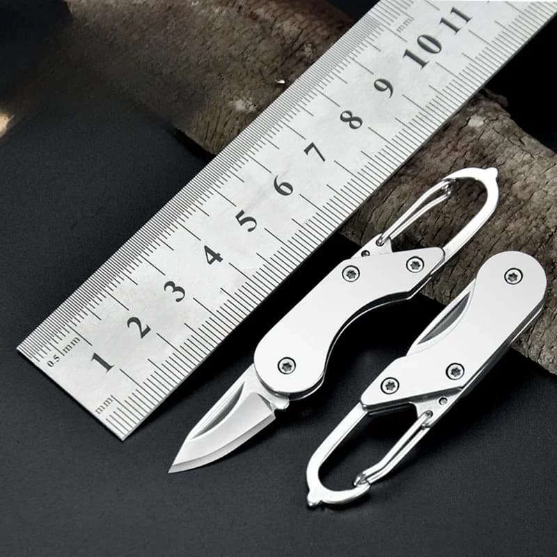 سكين جيب قابل للطي من الفولاذ المقاوم للصدأ، أدوات متعددة الاستخدامات مع مشبك، أداة تخييم خارجية - 3