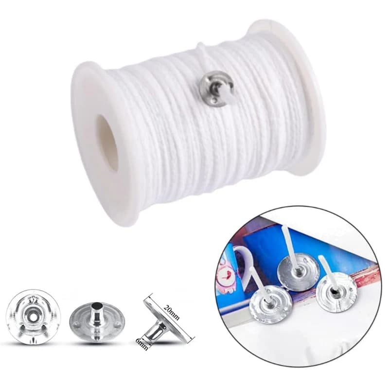 New Waxed Cotton Candle Wicks Set with Stand Original Smokeless Candle Wicks Soy Oil Wax Core Woven Making Candles Supplies - 4