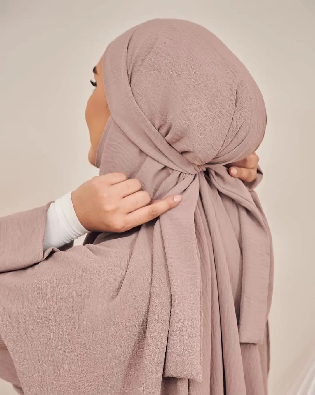 غطاء رأس مسلم طويل أنيق مع إغلاق برباط حجاب إسلامي للصلاة جاهز للارتداء عباية حجاب يومي - 6