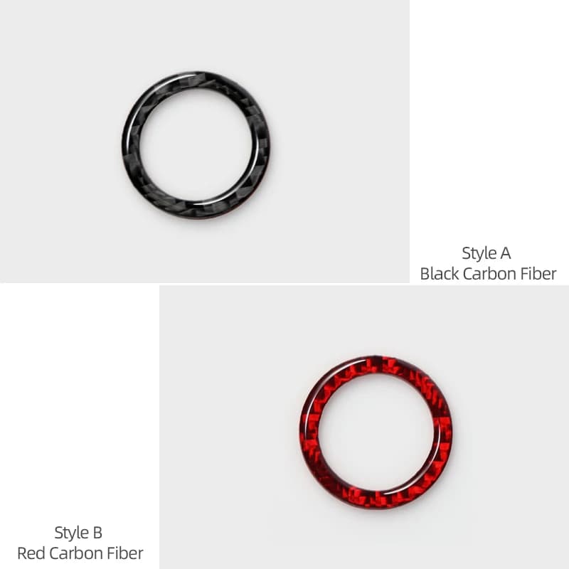 For Tesla 2019- Model 3 Highland 2024 Model Y Juniper Carbon Fiber Rear Trunk Switch Prompt Circle Trim Sticker Car Accessories - 3
