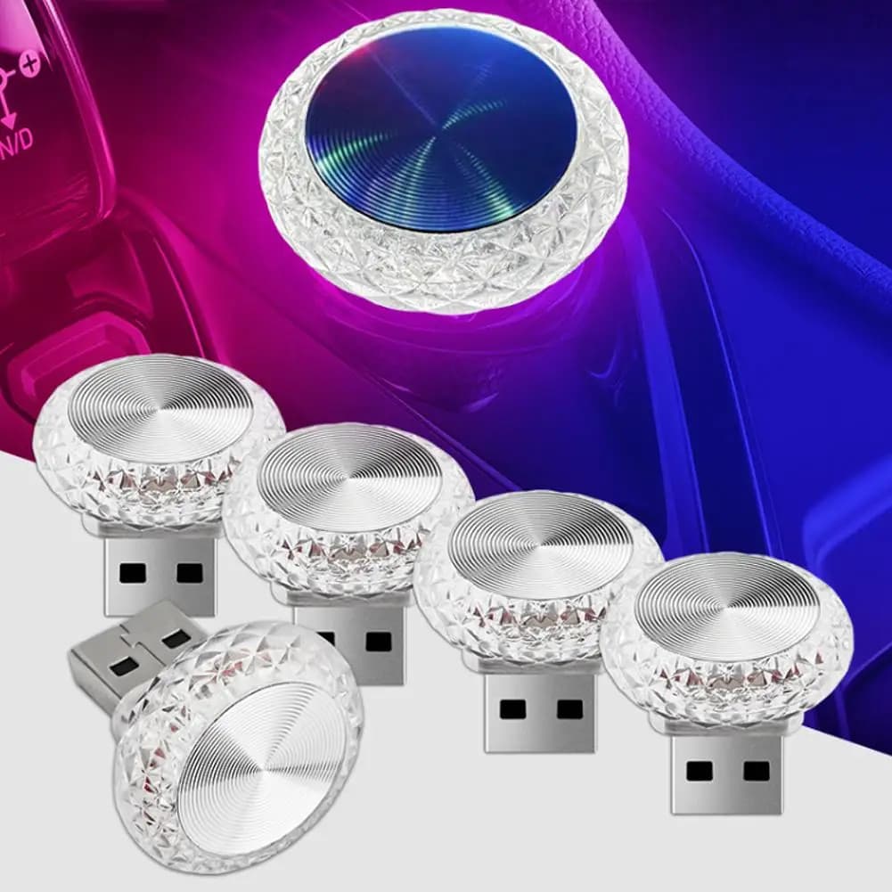 أضواء سيارة محيطة، USB محمولة، مصابيح LED صغيرة، إضاءة جو زخرفية، داخلية، سيارة، كمبيوتر، بيئة - 3