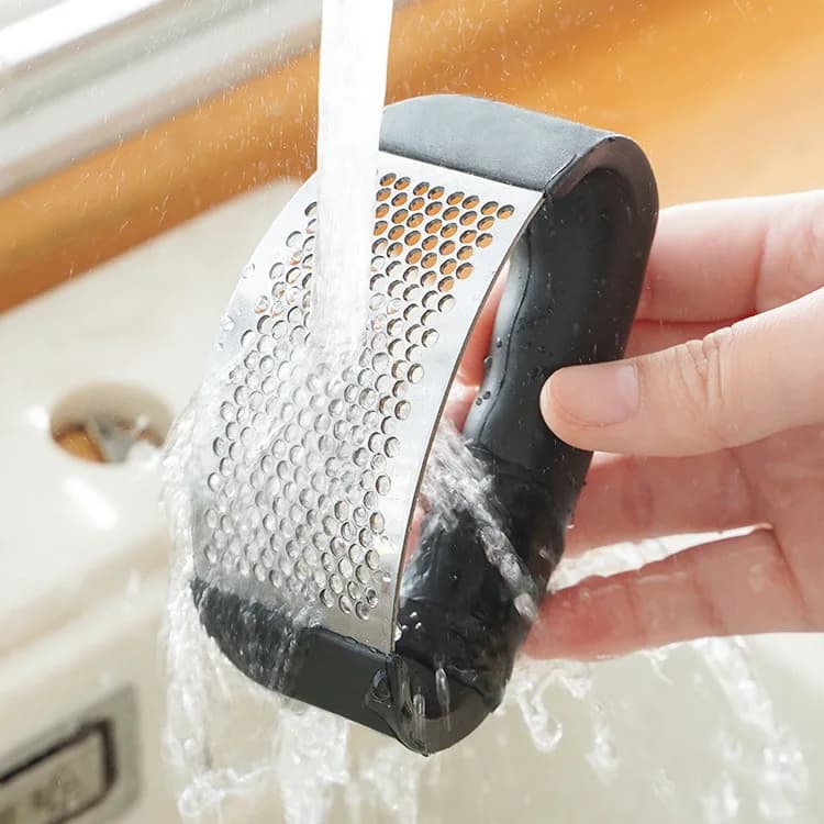 مطحنة ثوم يدوية من الفولاذ المقاوم للصدأ - أداة تقطيع الثوم، أدوات فواكه وخضروات، إكسسوارات مطبخ - 3