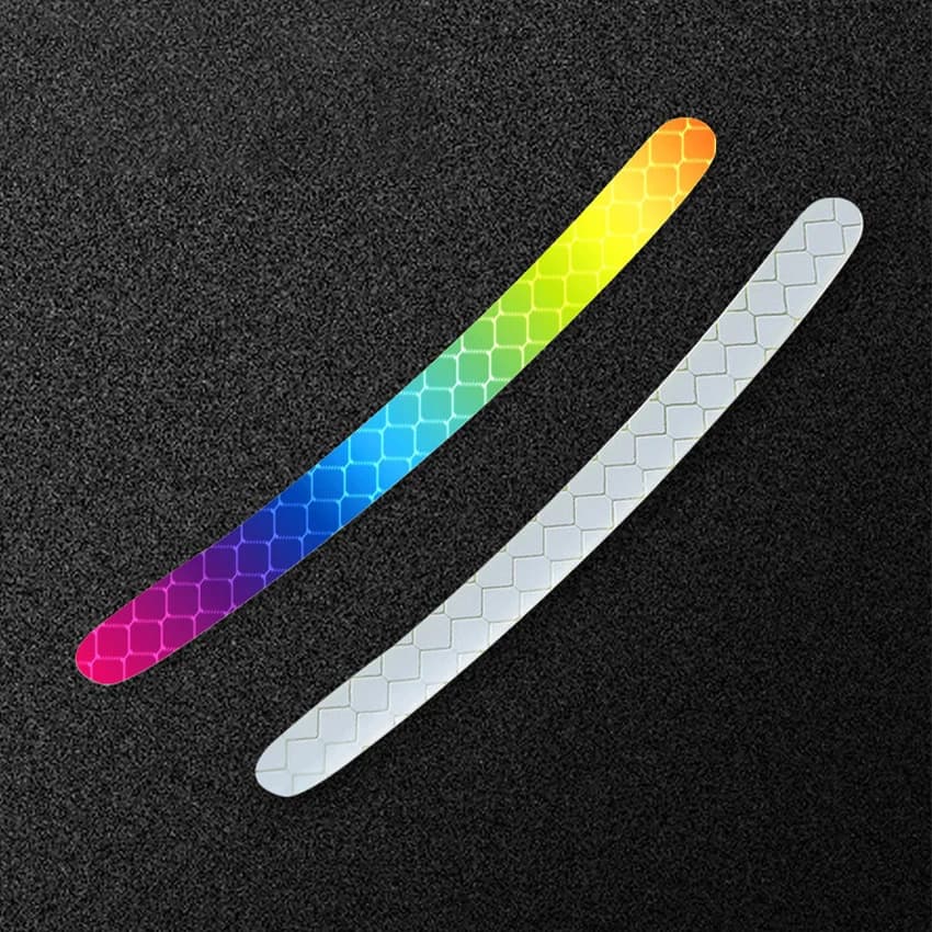 ملصقات تحذير سلامة عاكسة بسبعة ألوان ليزرية لمحاور عجلات الدراجات النارية والسيارات، 20 قطعة ملحقات تزيين السيارة - 4