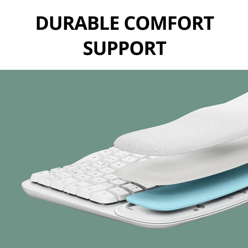 لوحة مفاتيح لوجيتك ويف كيز لاسلكية مريحة مع مسند راحة اليد المبطن، كتابة مريحة وطبيعية، بلوتوث، استقبال بولت - 4