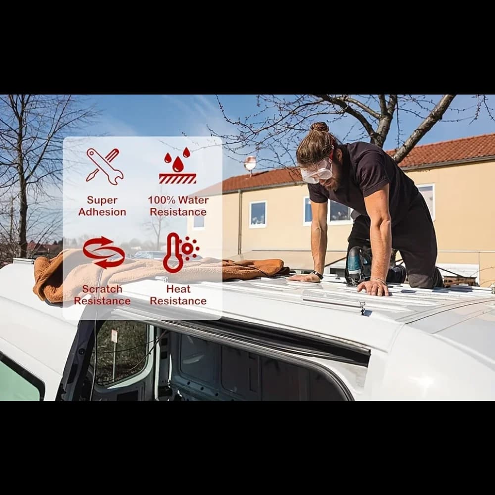 شريط عازل للماء من البوتيل، ذاتي اللصق، شريط عزل للجدران وحمامات السباحة وسقف الشقوق، إصلاح القنوات، شريط لاصق ذاتي - 2