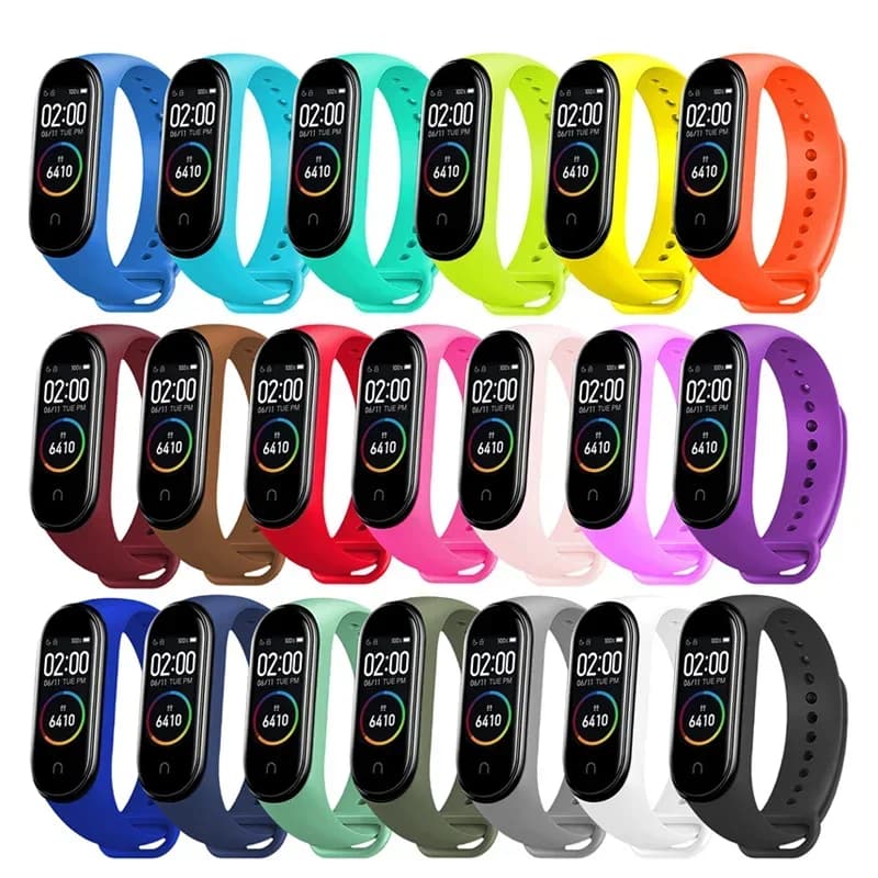 أساور ساعة لجهاز Xiaomi Mi Band 7 6 5 4 3 سوار معصم جديد من السيليكون سوار رياضي إكسسوارات ساعة ذكية Mi Band 7 6 5 - 3