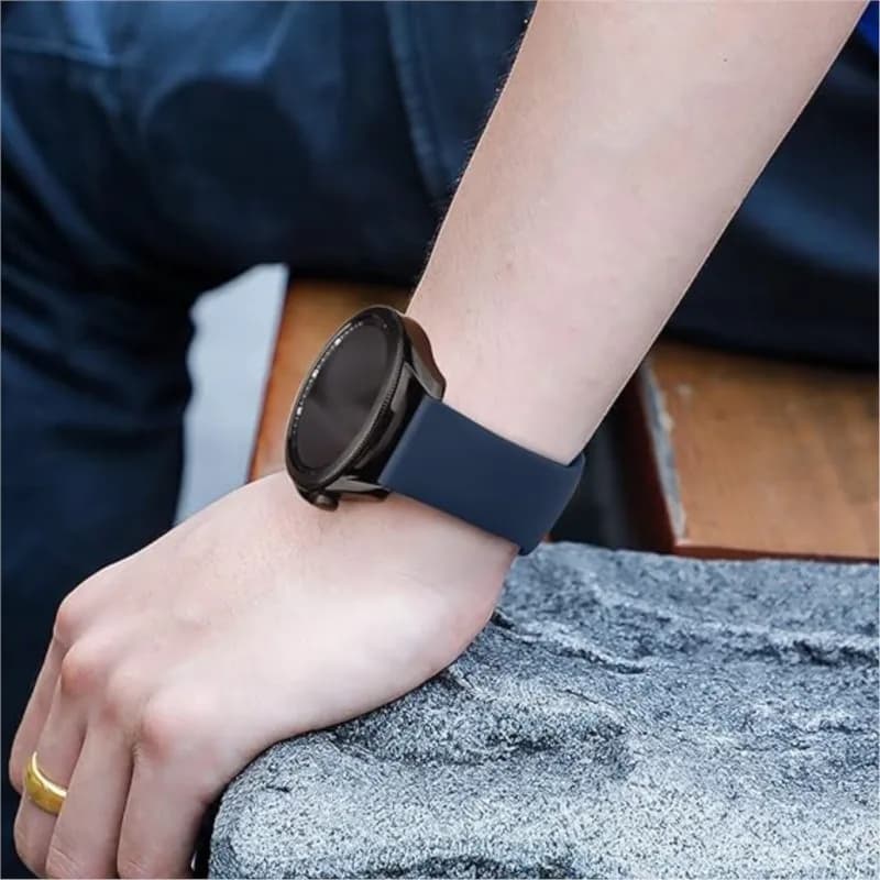 حزام سيليكون 20 مم و22 مم لساعة سامسونج جالاكسي 6 و5 و5 برو و4 كلاسيك وأكتيف 2 وجير S3، سوار رياضي لهواوي GT 2/e/3/4 برو - 3