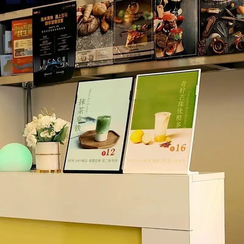 Acrylic panel menu display rack A4 A5 A6, L-shaped vertical table card table card high-end plastic wine plate catalog menu - 2