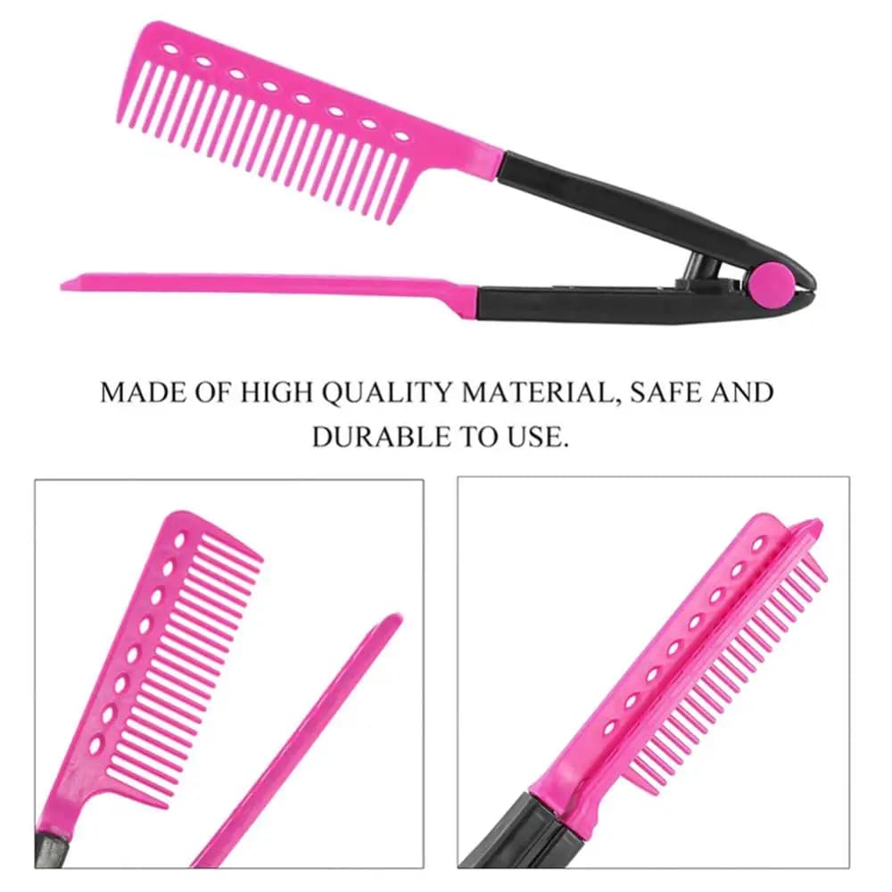 1pcs Folding V Type Hair Straightener Brush DIY Hairdress Tool Hairdressing Combs Natural Hair Styling Curling Comb Hair - 2