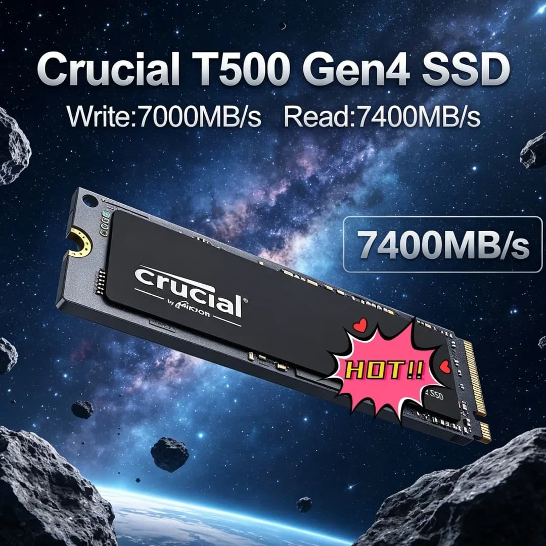 Crucial T500 1TB Gen4 M.2 NVMe SSD Original OEM High Performance Gaming Drive For Desktop
