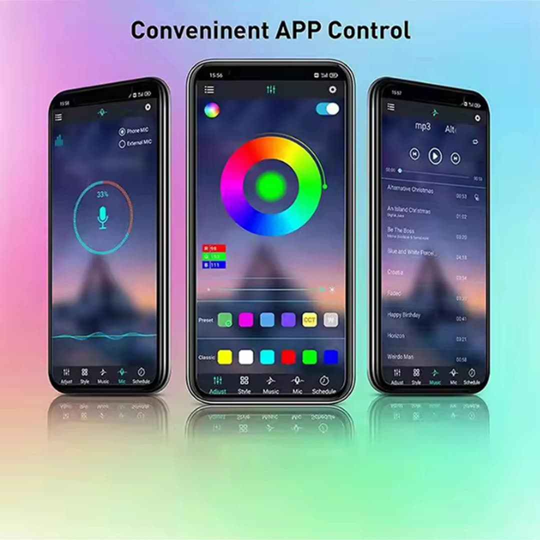 شريط إضاءة LED 5V USB على شكل ألعاب نارية RGBlC مع تحكم عبر تطبيق بلوتوث مصباح ذكي متزامن مع الموسيقى لديكور غرفة النوم - 4