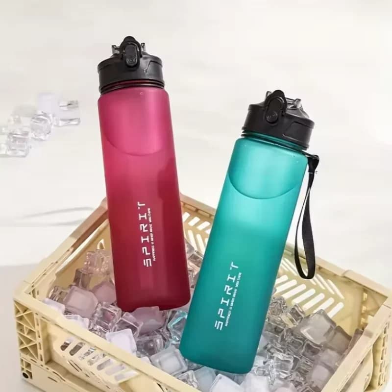 750ML Leak-Proof Sports Water Bottle with Straw and Carrying Loop BPA-Free Portable Mug with Seal Lid for Fitness Camping - 4